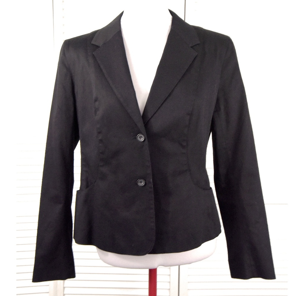 Kenneth Cole Polished Cotton Black Blazer